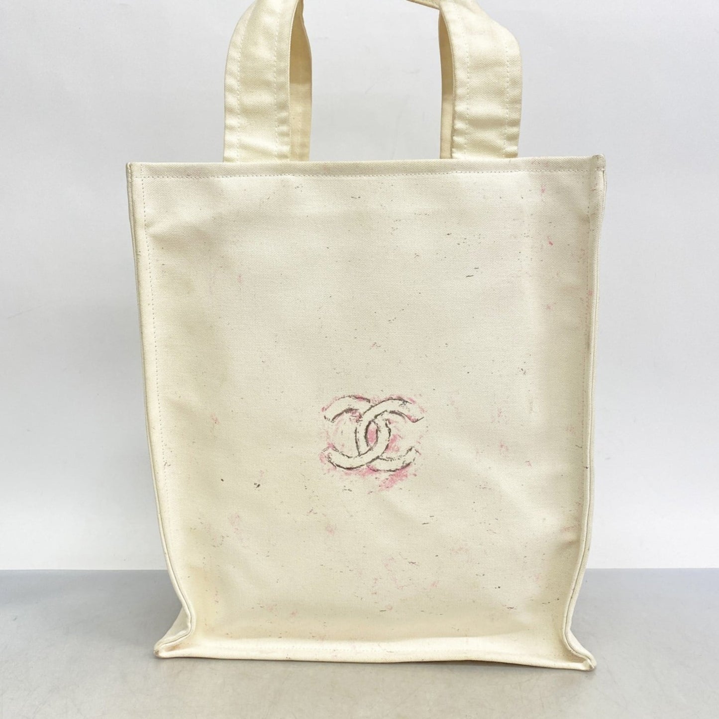 Chanel Ivory Canvas Tote Bag (Pre-Owned)