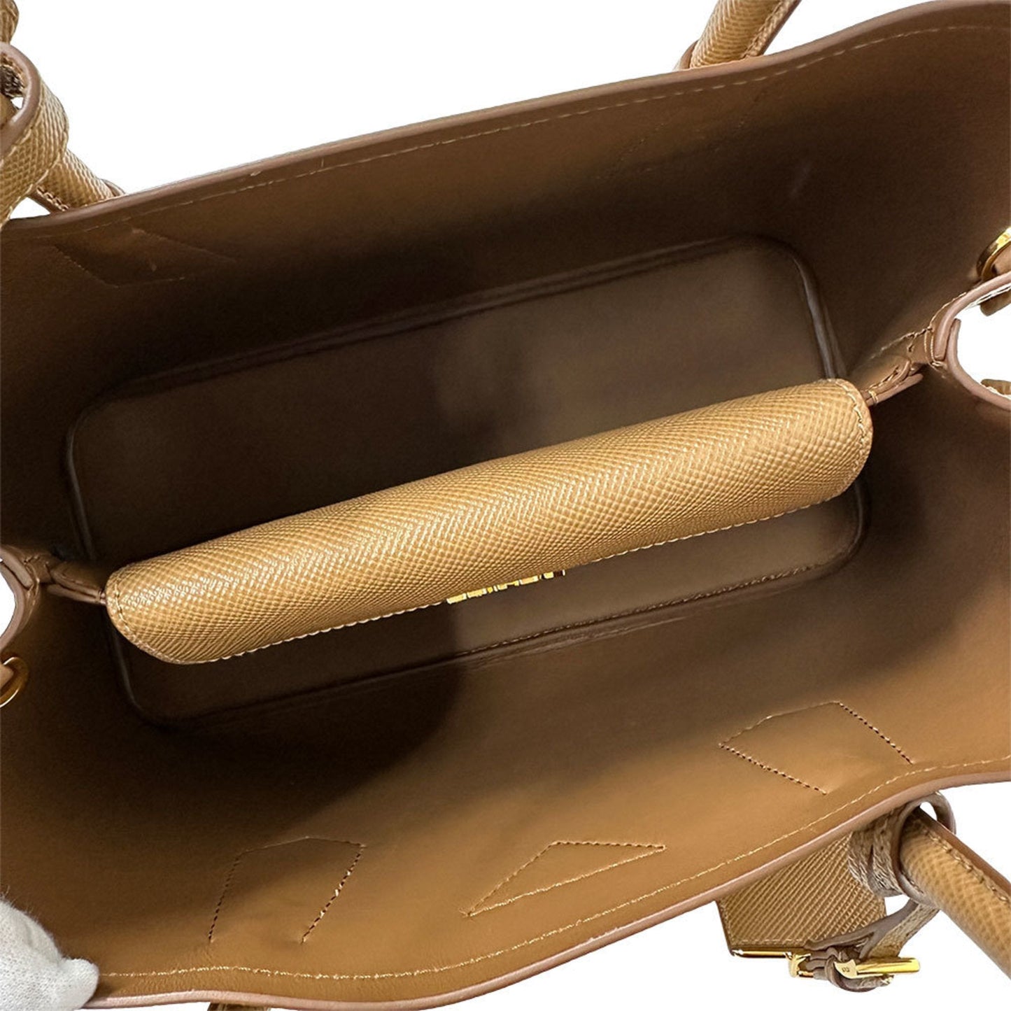 Prada Brown Camel Leather Tote Bag (Pre-Owned)