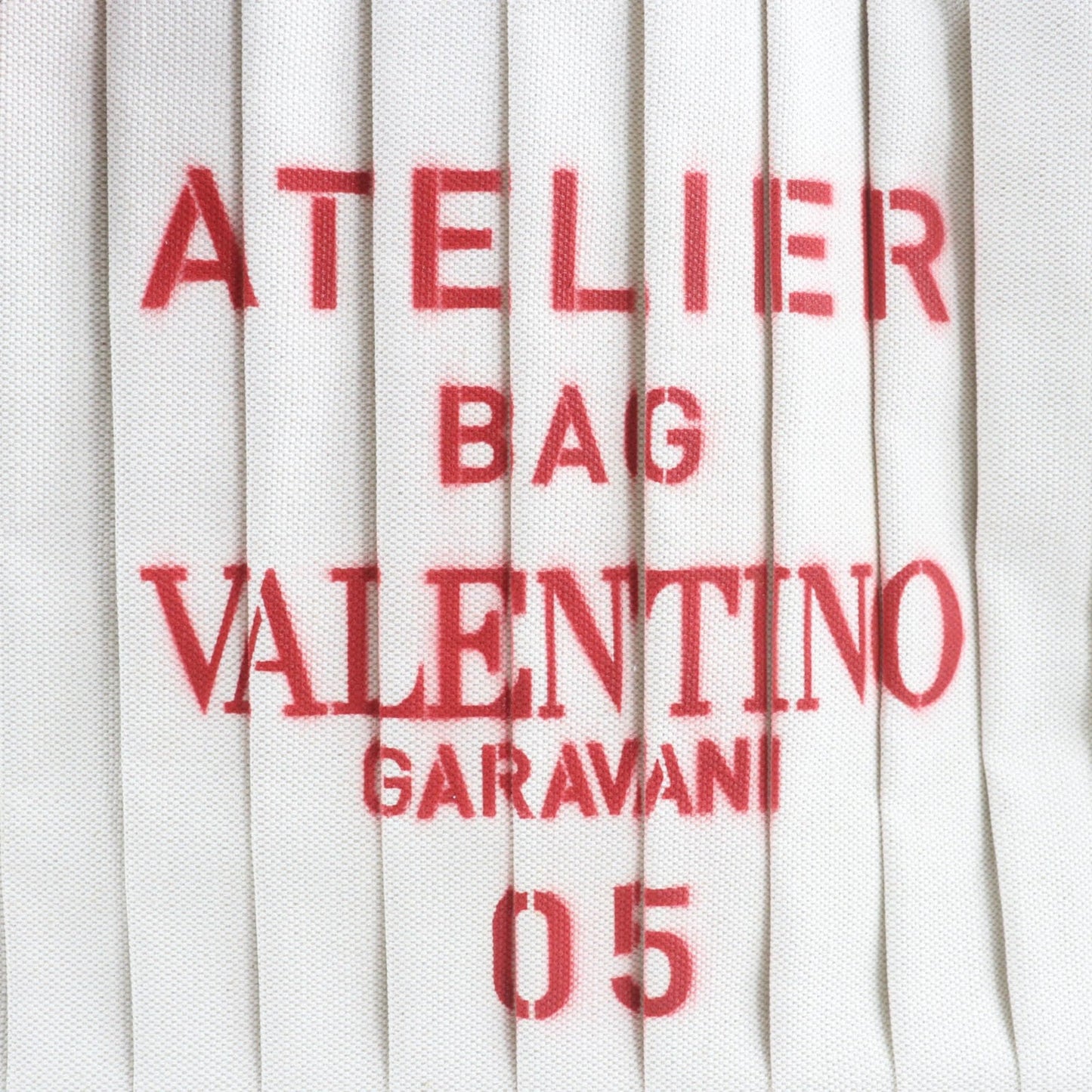 Valentino Garavani Ivory Canvas Leather Tote Bag (Pre-Owned)