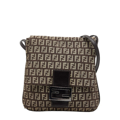 Fendi Brown Canvas Leather Shoulder Bag (Pre-Owned)