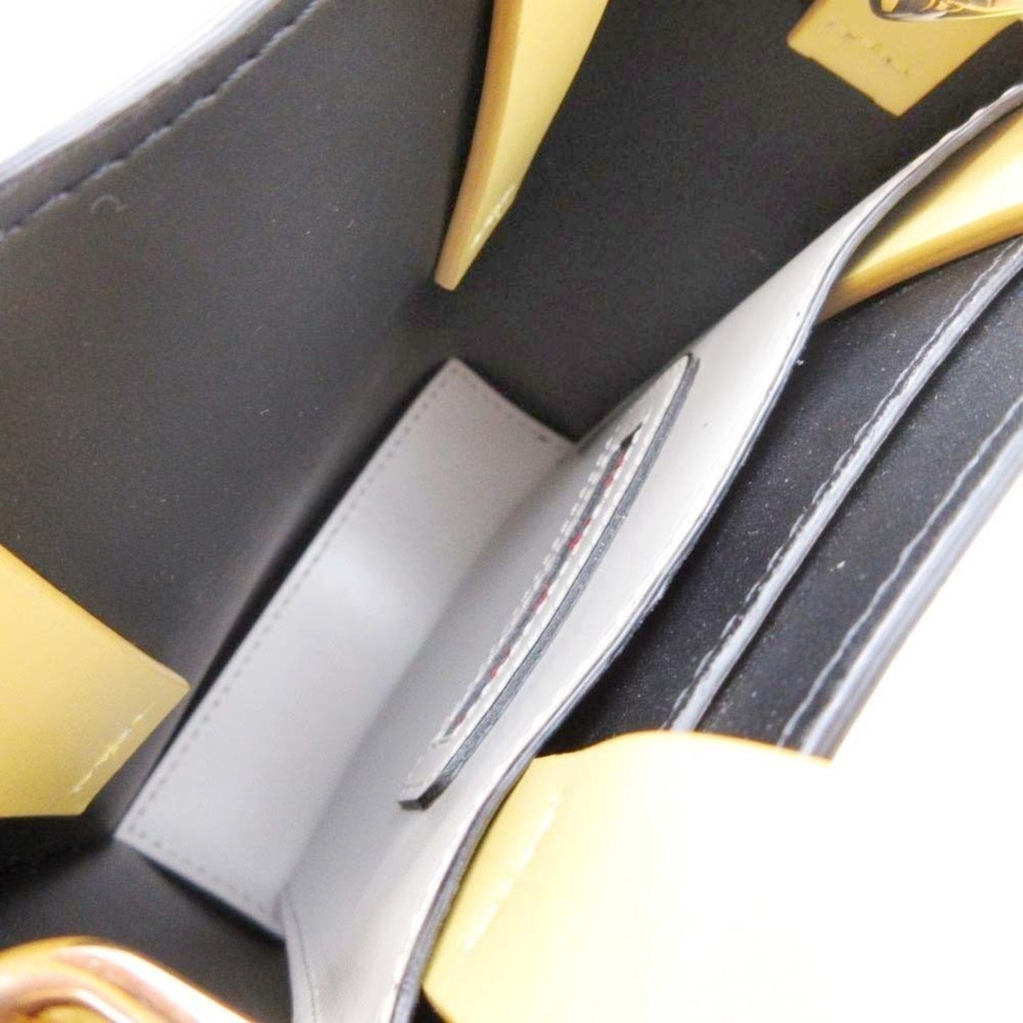 Marni Black White Yellow Shoulder Bag Tote Bag (Pre-Owned)