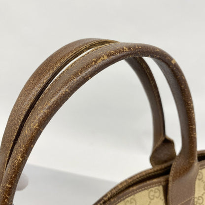 Gucci Beige Brown Canvas Tote Bag (Pre-Owned)