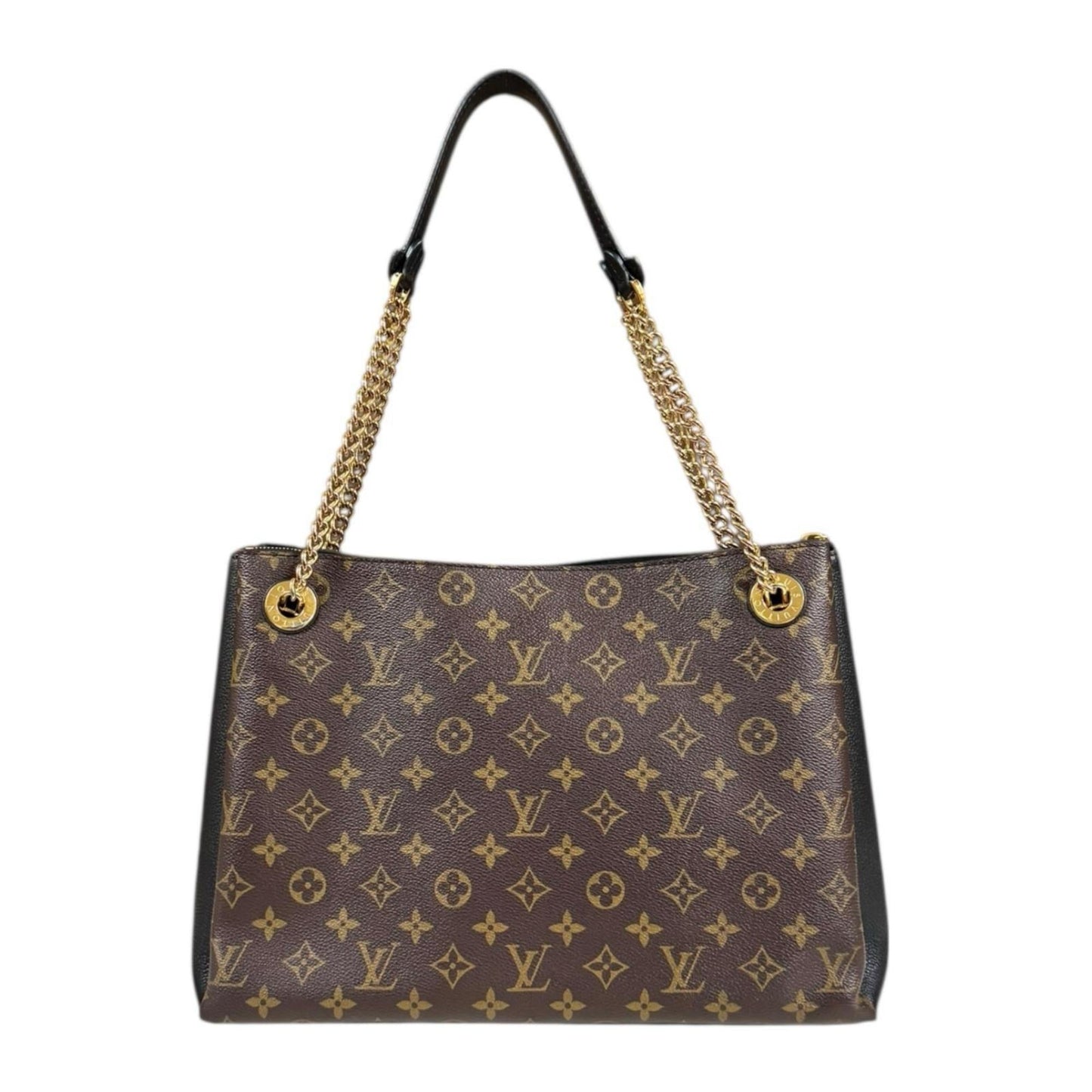 Louis Vuitton Black Brown Monogram Canvas Tote Bag (Pre-Owned)