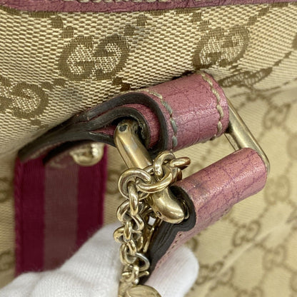Gucci Beige Pink Canvas Tote Bag (Pre-Owned)