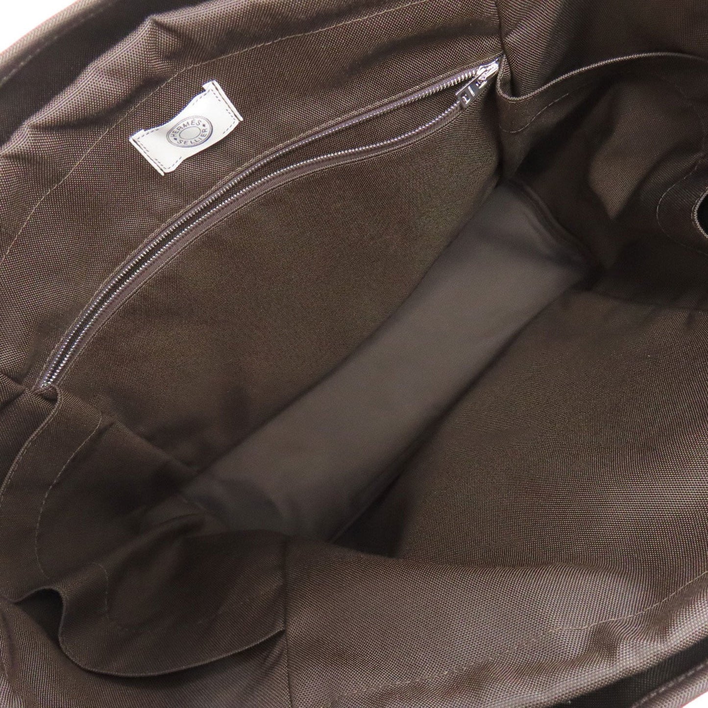 Hermes Bordeaux Brown Canvas Tote Bag (Pre-Owned)