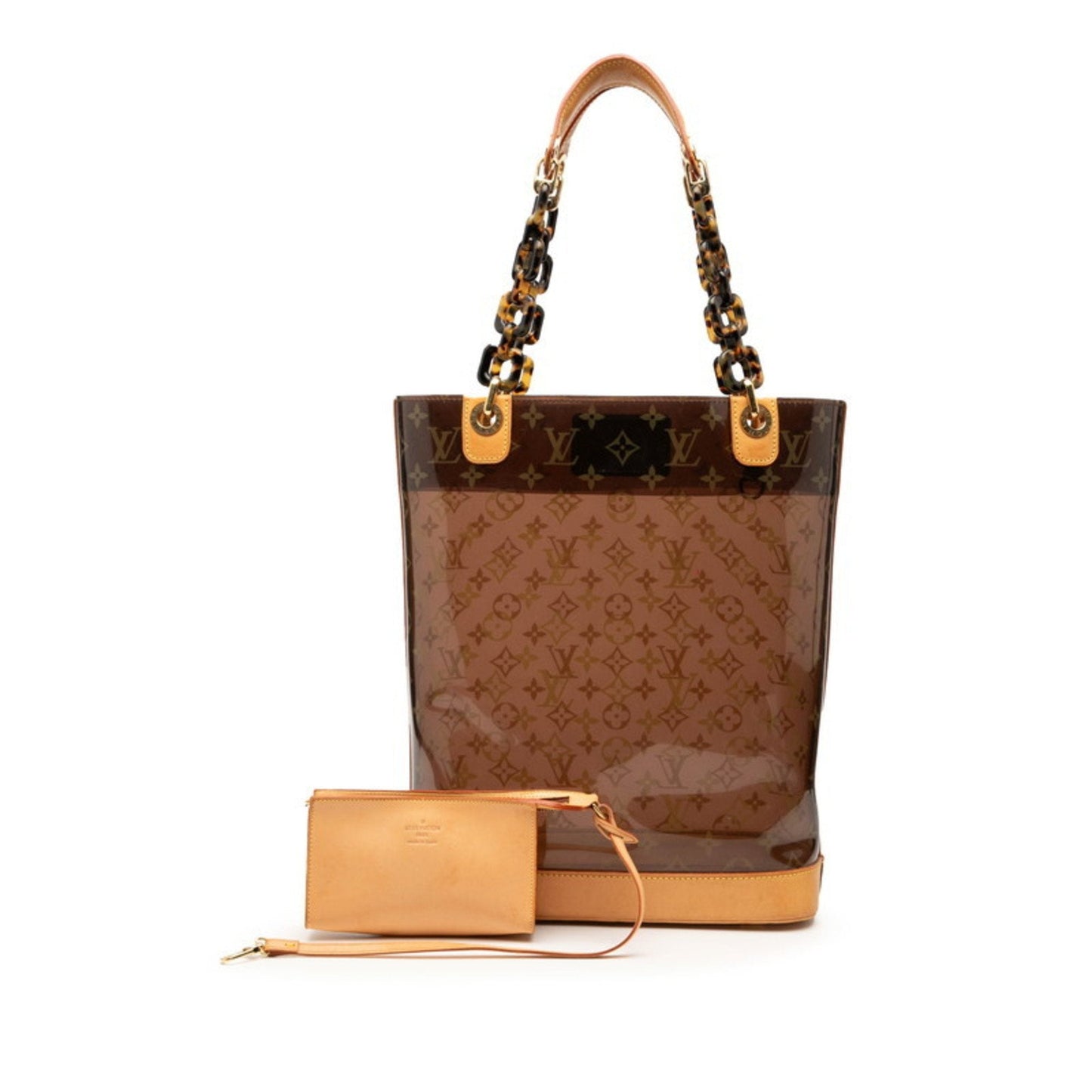 Louis Vuitton Brown Vinyl Leather Tote Bag (Pre-Owned)