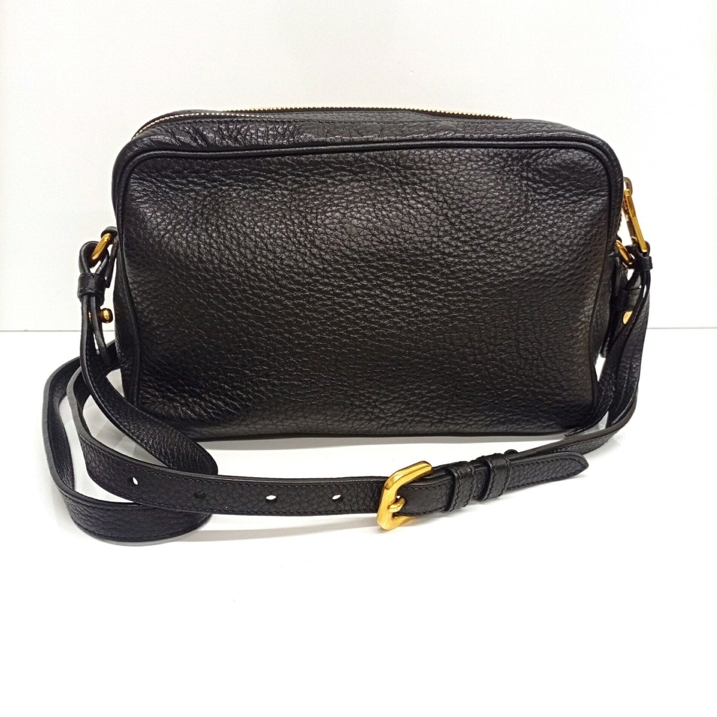 Prada Black Leather Shoulder Bag Sling Bag (Pre-Owned)