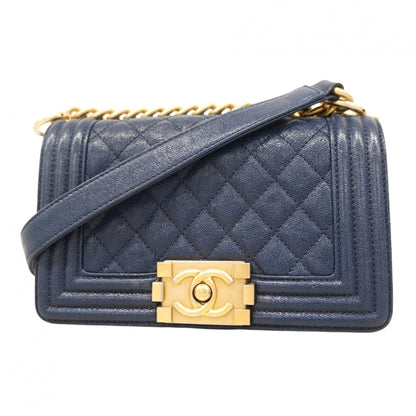 Chanel Navy Grained Calfskin Shoulder Bag (Pre-Owned)