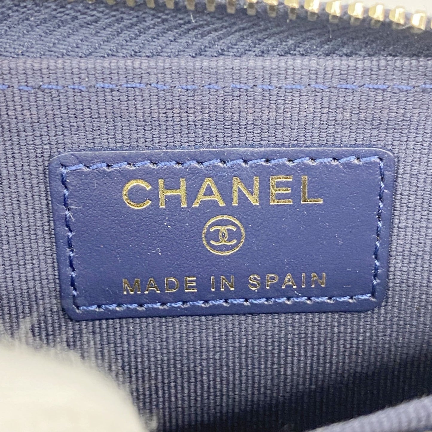 Chanel Navy Grained Calfskin Coin Purse/Coin Case (Pre-Owned)