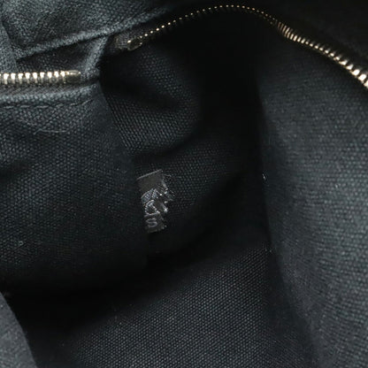 Hermes Beige Black Brown Canvas Leather Handbag Tote Bag (Pre-Owned)