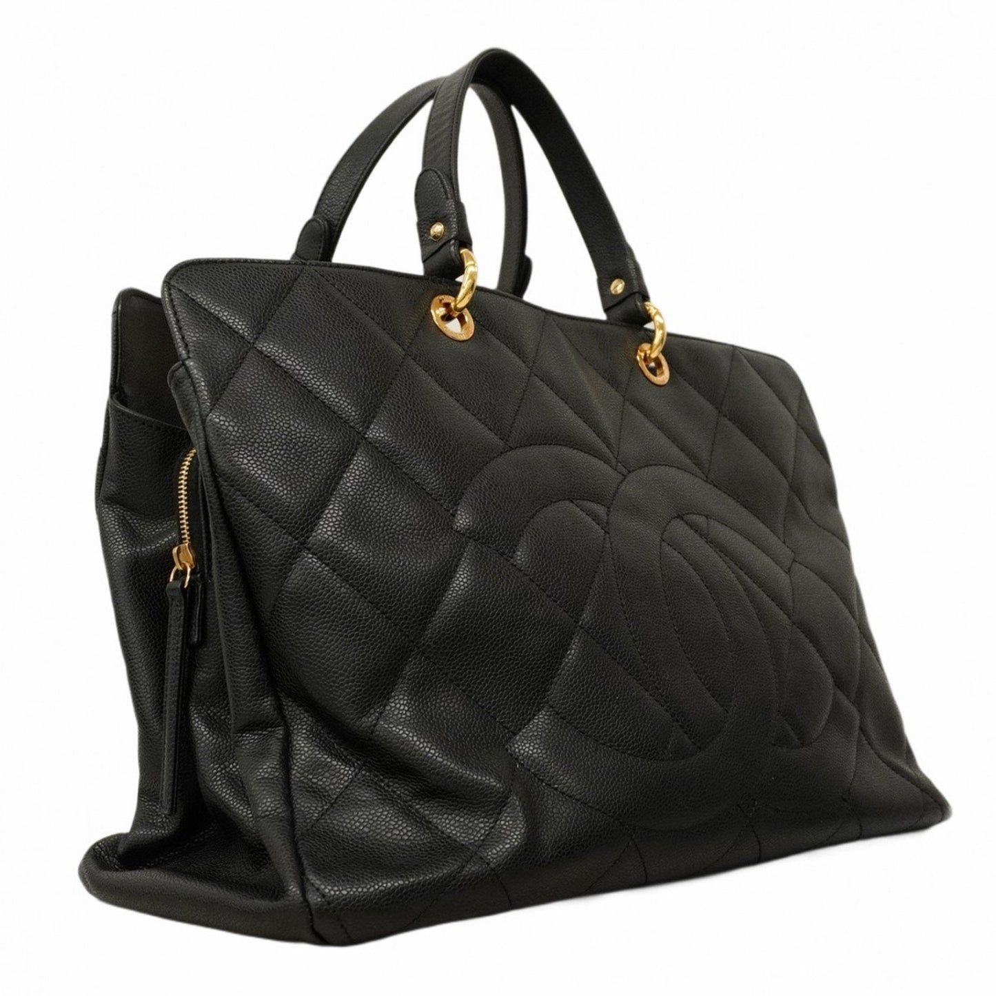 Chanel Black Grained Calfskin Tote Bag (Pre-Owned)