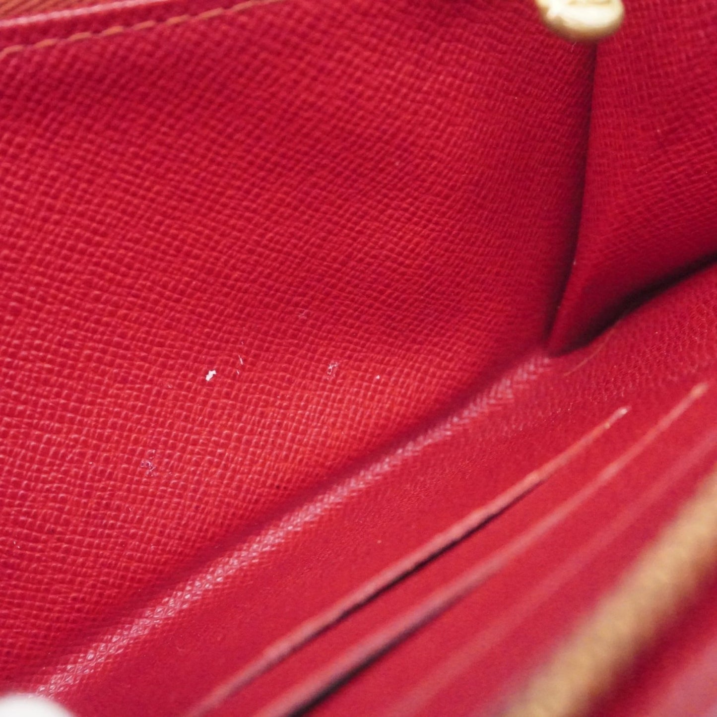 Louis Vuitton Brown Red Color Long Wallet (Bi-Fold) (Pre-Owned)