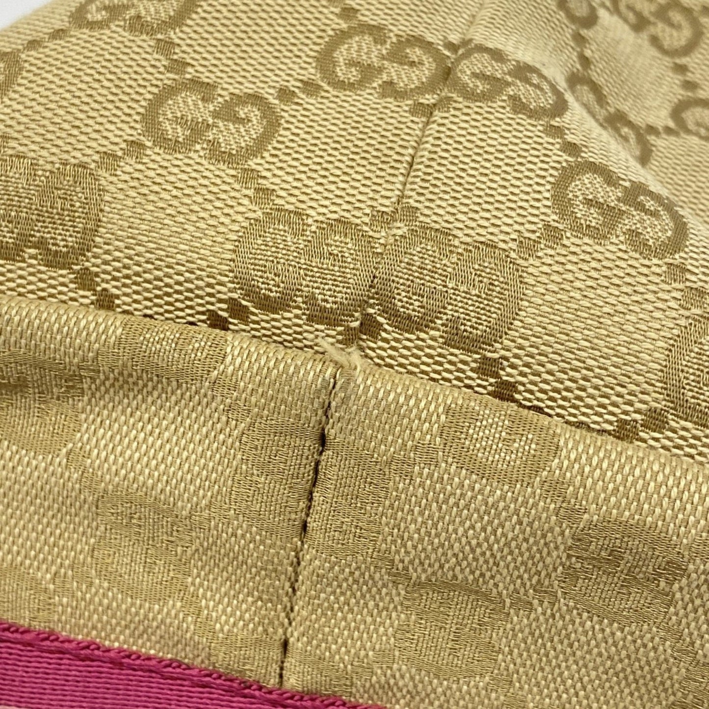 Gucci Beige Pink Canvas Tote Bag (Pre-Owned)