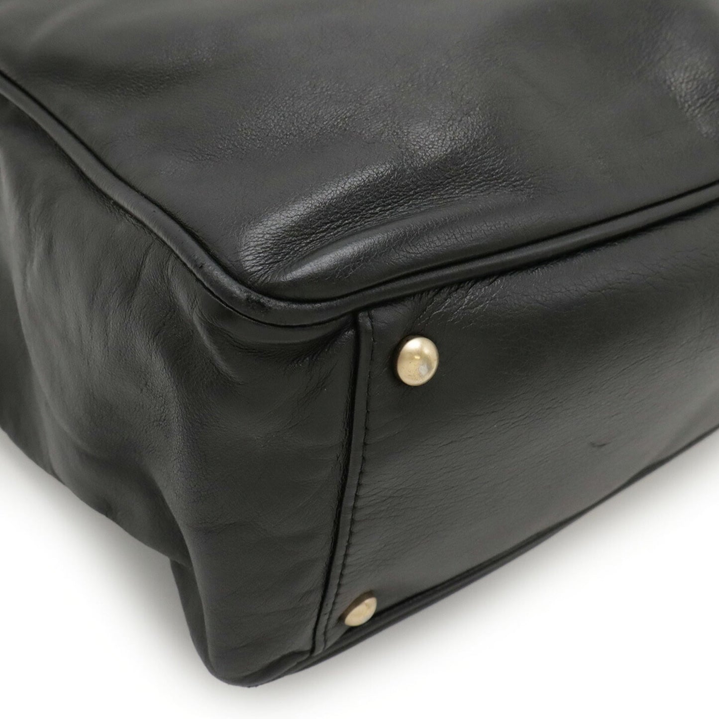 Chanel Black White Leather Shoulder Bag Tote Bag (Pre-Owned)