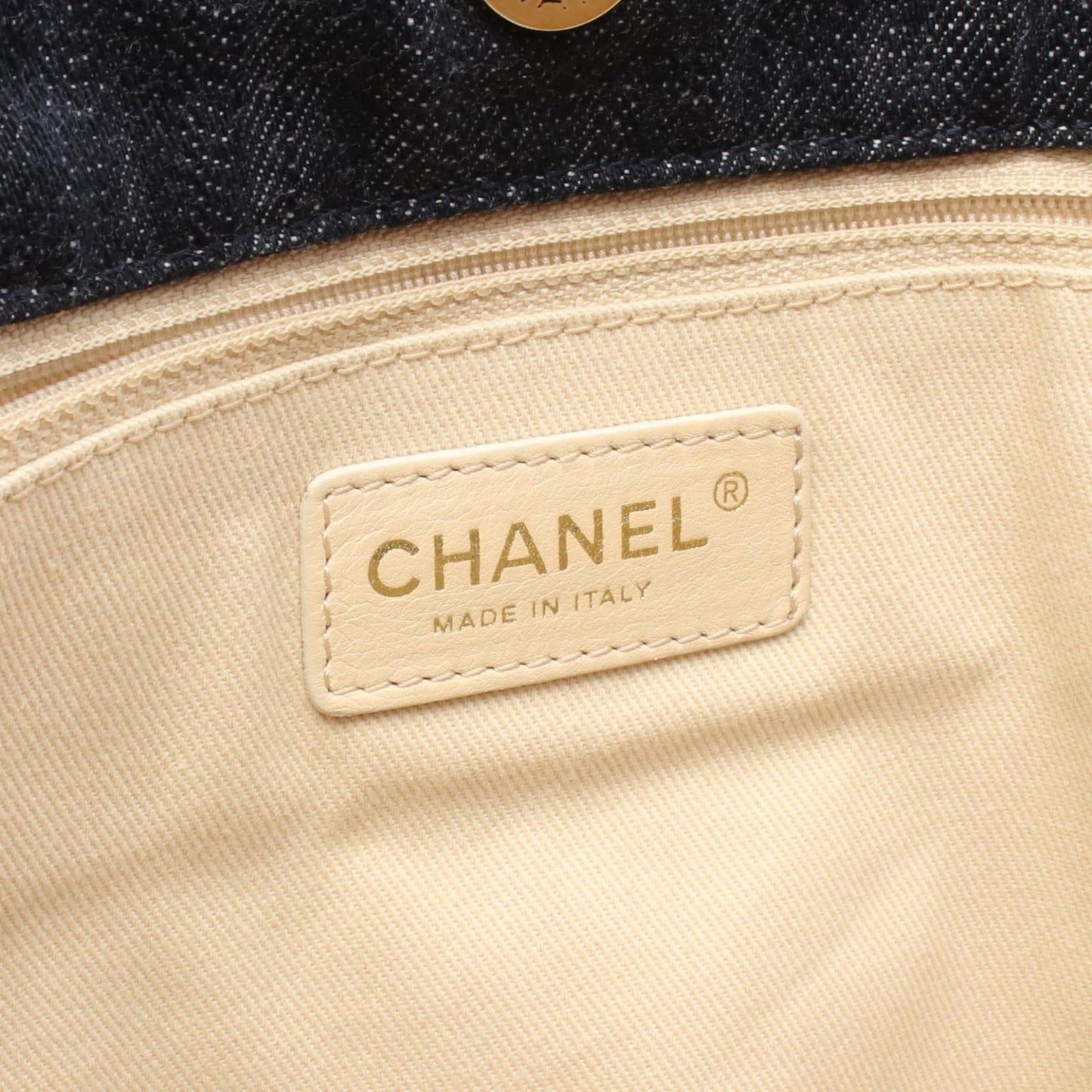 Chanel Multi-Color Navy Denim Tote Bag (Pre-Owned)