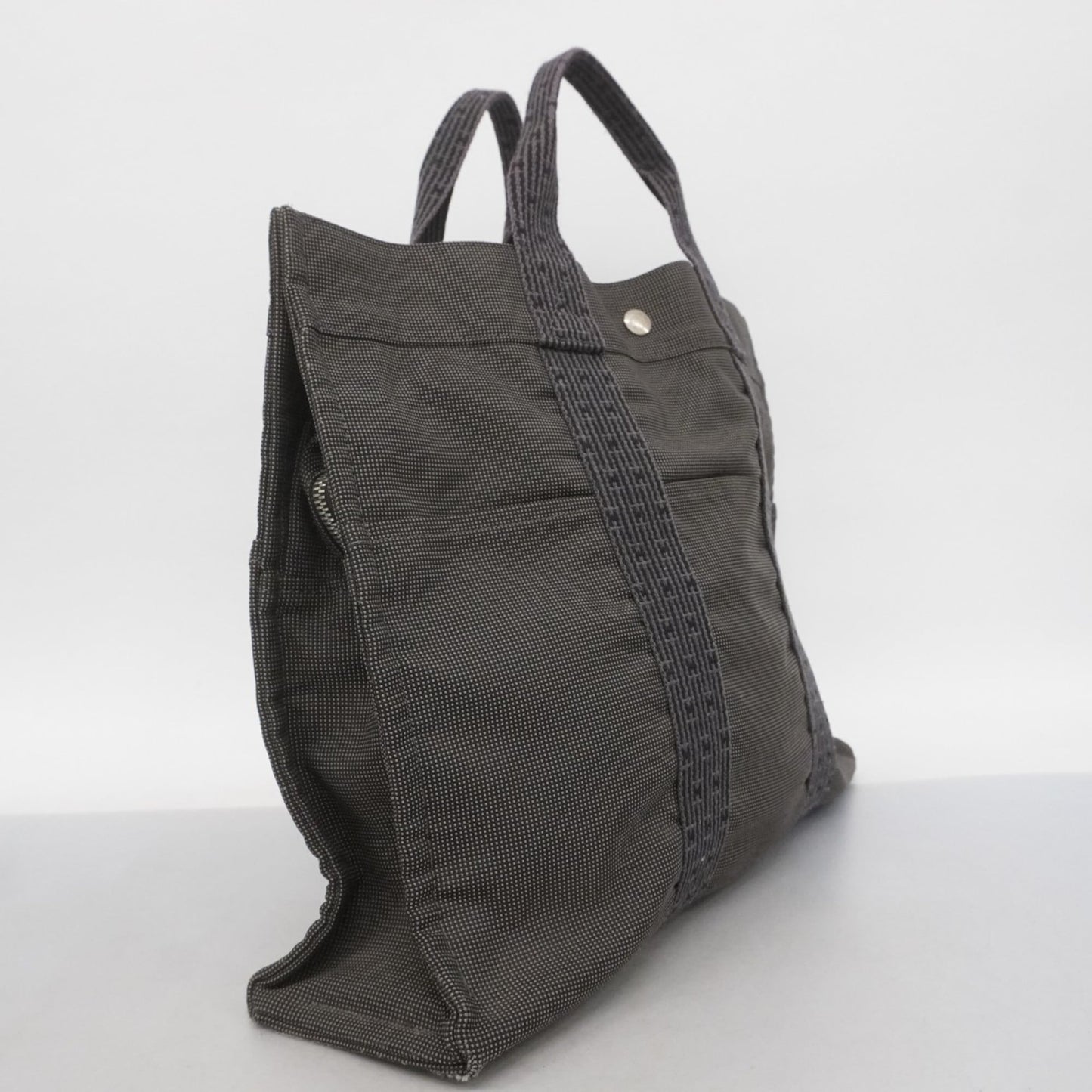 Hermes Gray Canvas Tote Bag (Pre-Owned)