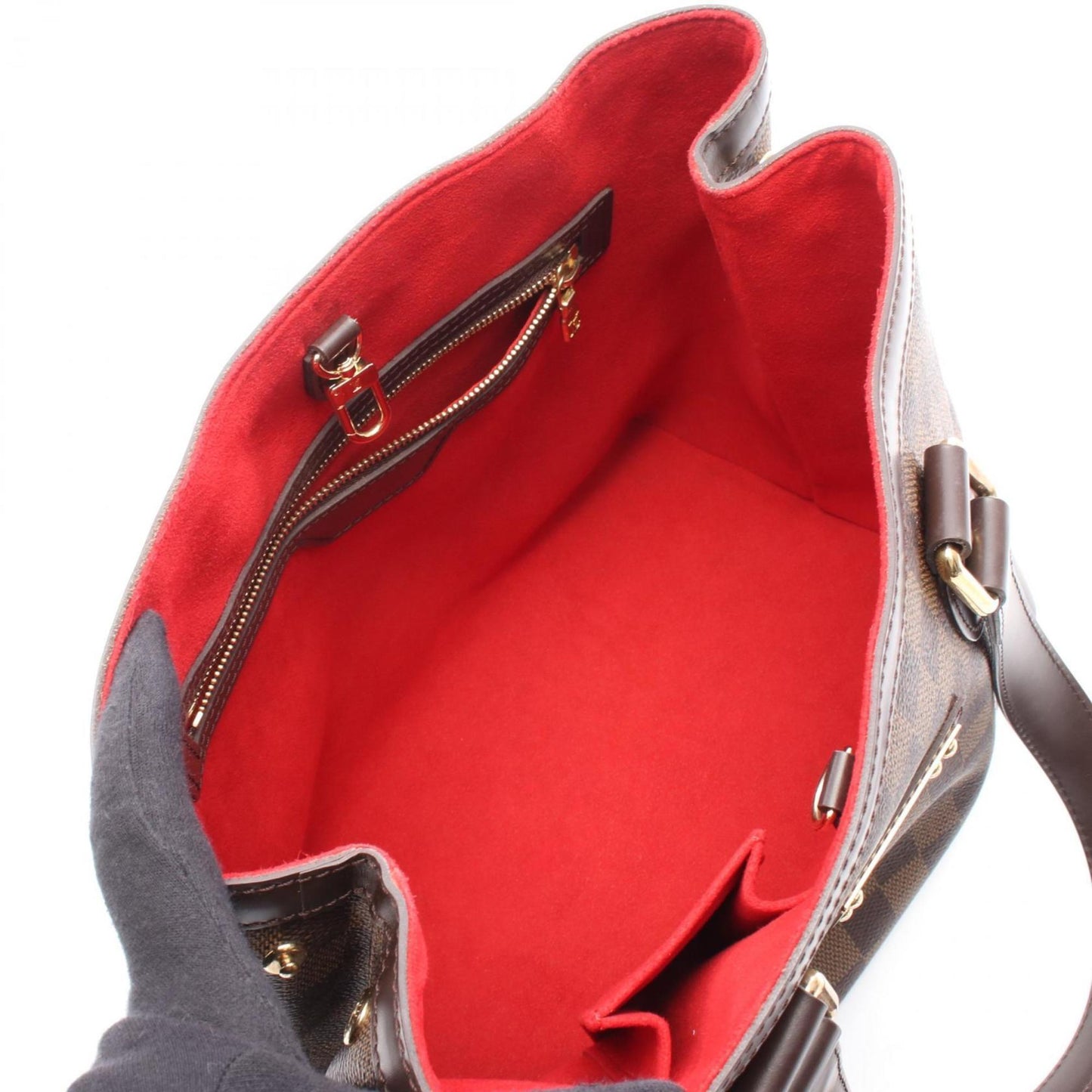 Louis Vuitton Brown Damier Canvas Coated Canvas Leather Tote Bag (Pre-Owned)