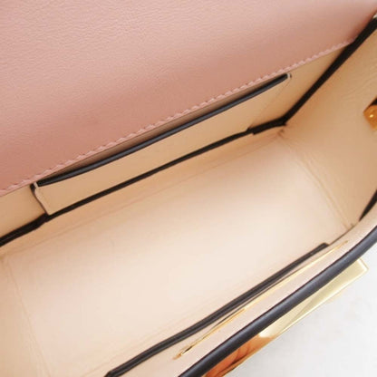 Marni Beige Gray Pink Gold Leather Pochette Shoulder Bag (Pre-Owned)