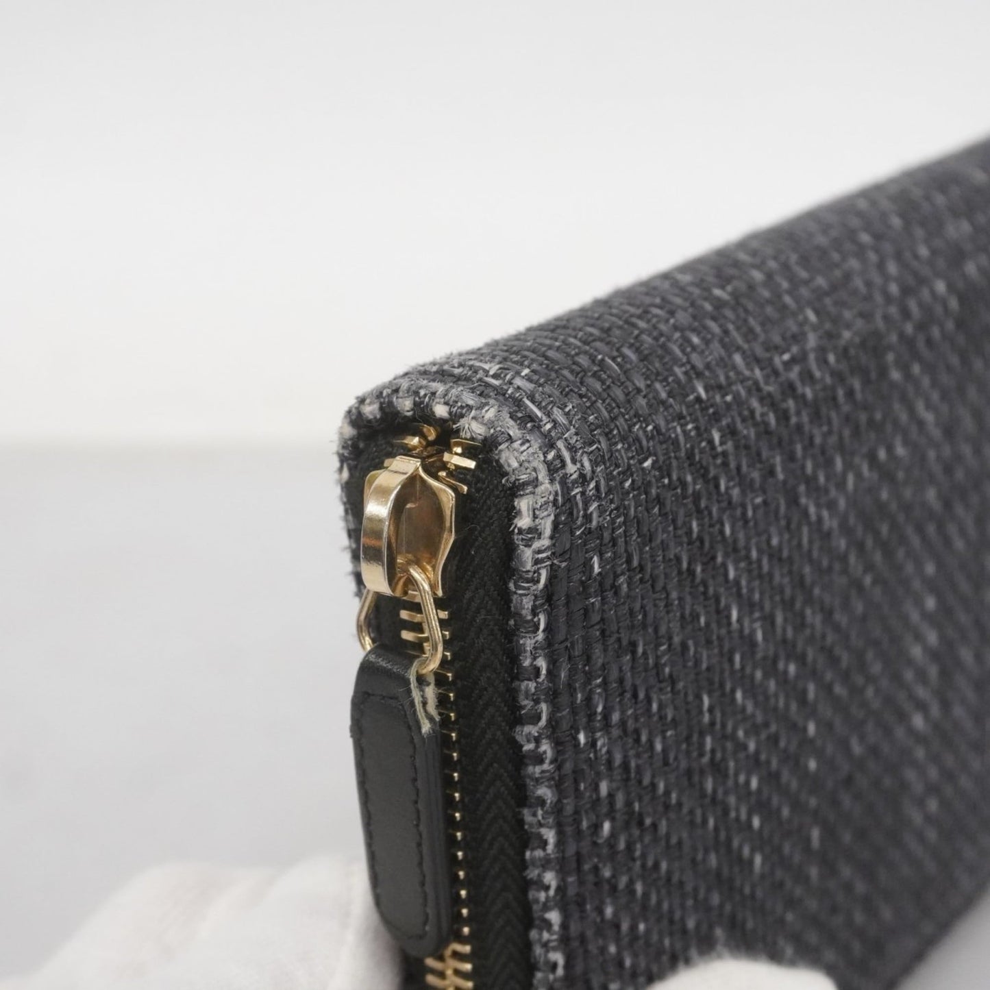 Chanel Navy Fabric Long Wallet (Bi-Fold) (Pre-Owned)