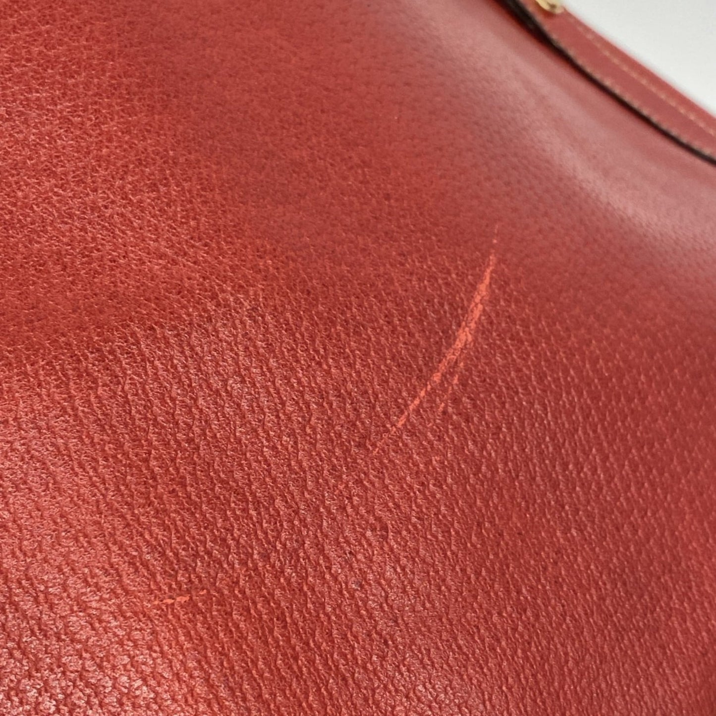 Gucci Red Color Leather Tote Bag (Pre-Owned)