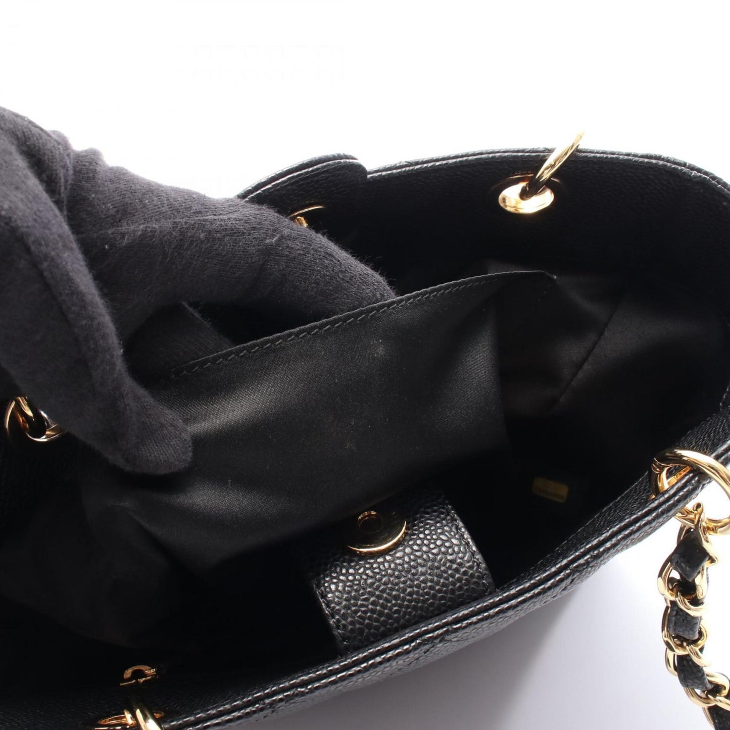 Chanel Black Grained Calfskin Tote Bag (Pre-Owned)