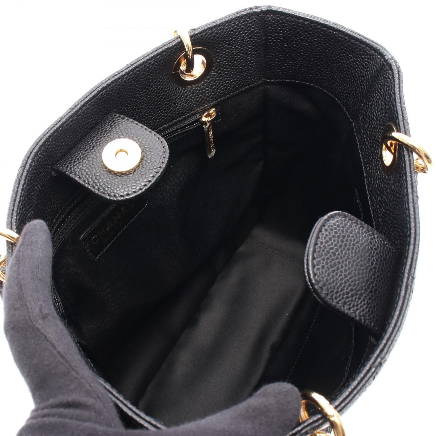 Chanel Black Grained Calfskin Tote Bag (Pre-Owned)