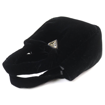 Prada Black Velvet Handbag Shoulder Bag (Pre-Owned)