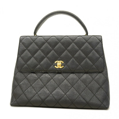 Chanel Black Grained Calfskin Handbag (Pre-Owned)