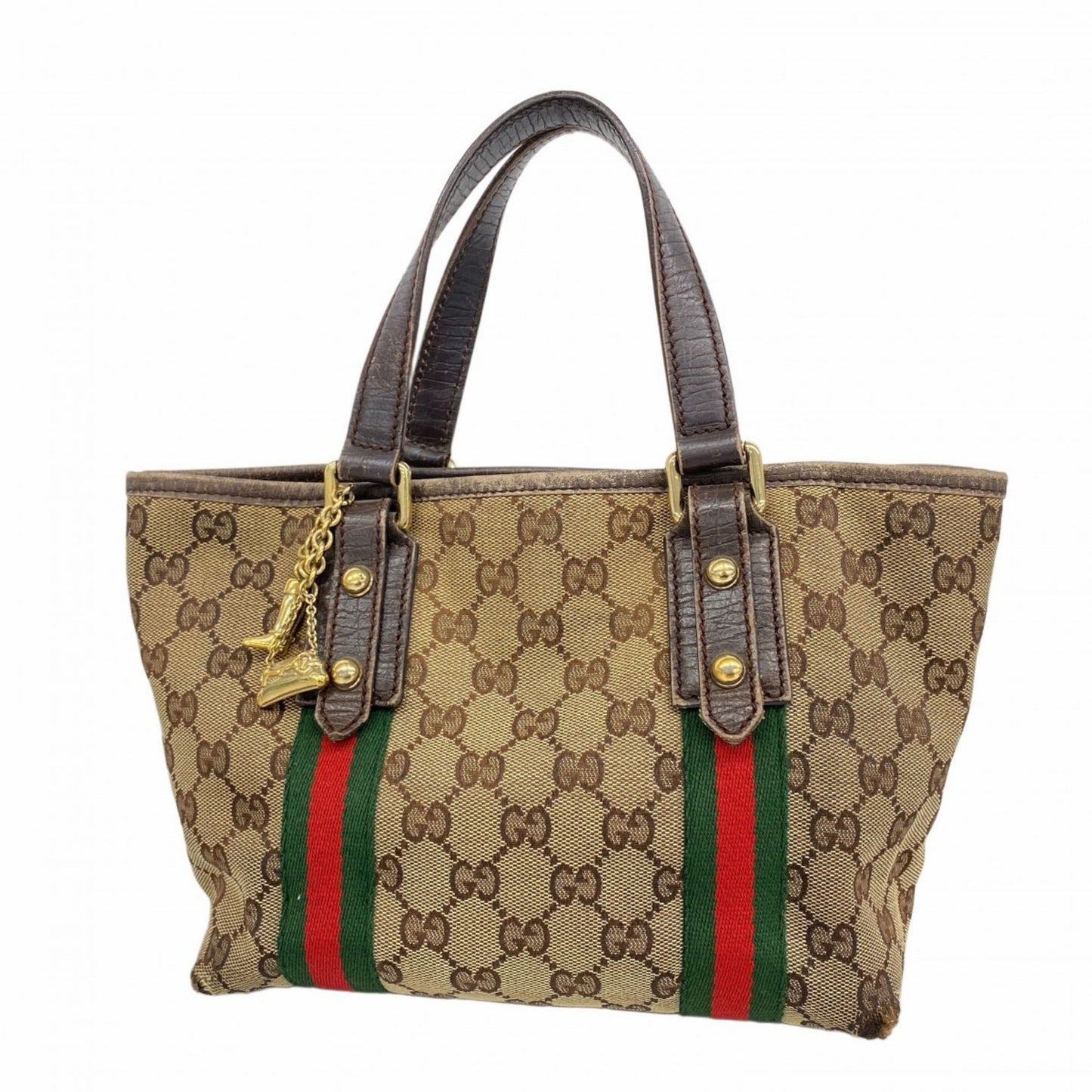 Gucci Brown Canvas Handbag (Pre-Owned)