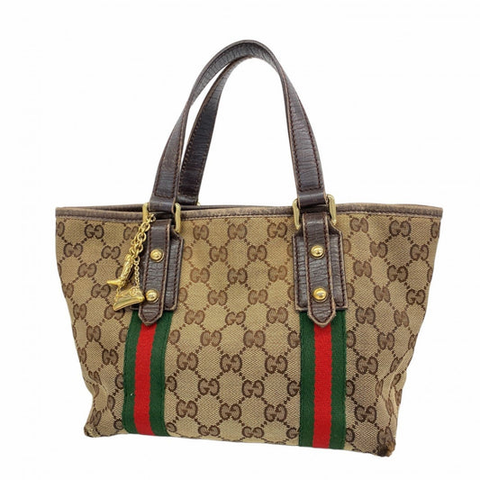 Gucci Brown Canvas Handbag (Pre-Owned)