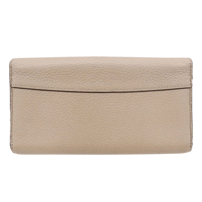 Louis Vuitton Beige Leather Long Wallet (Bi-Fold) (Pre-Owned)