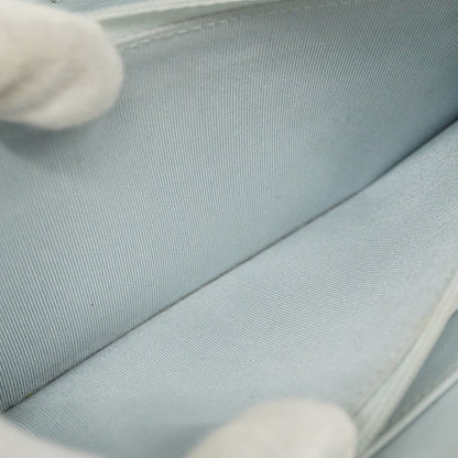 Chanel Light Blue Grained Calfskin Long Wallet (Bi-Fold) (Pre-Owned)