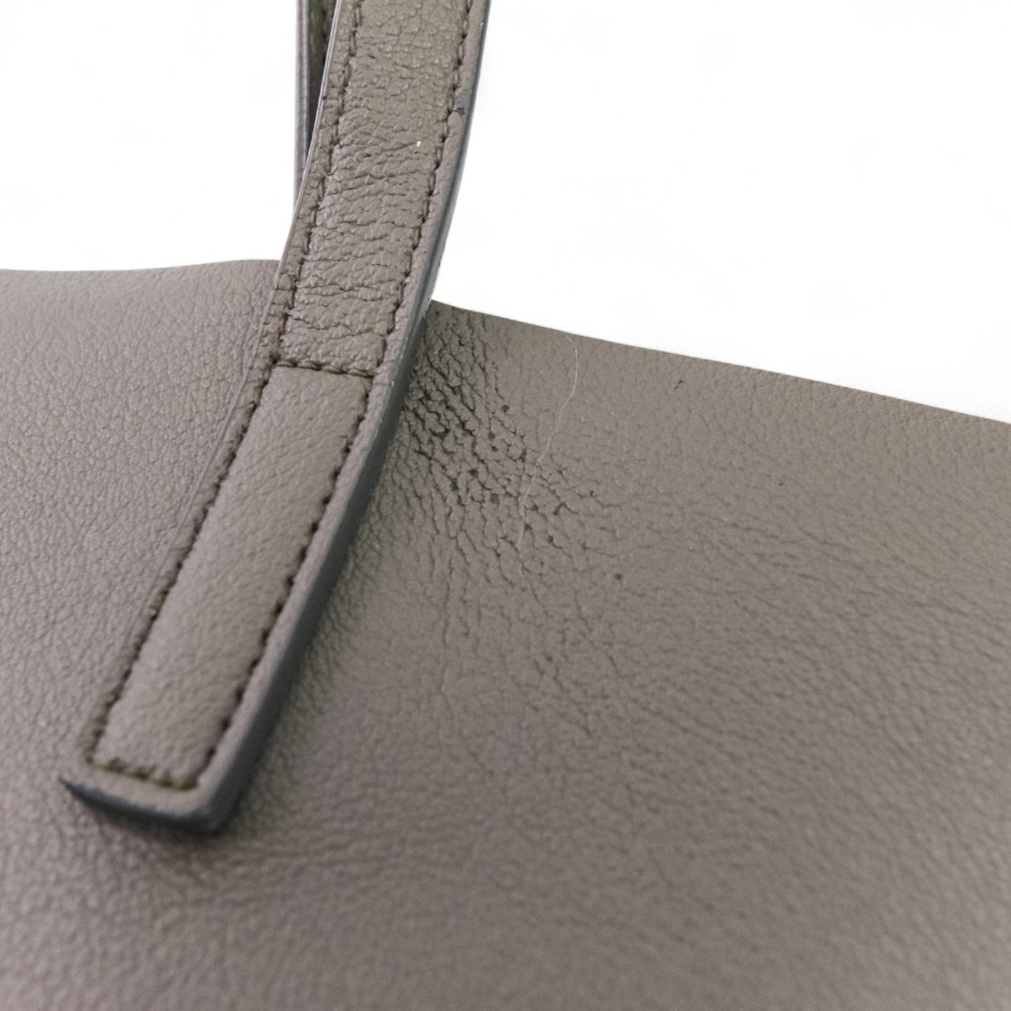 Yves Saint Laurent Gray Leather Pouch Tote Bag (Pre-Owned)