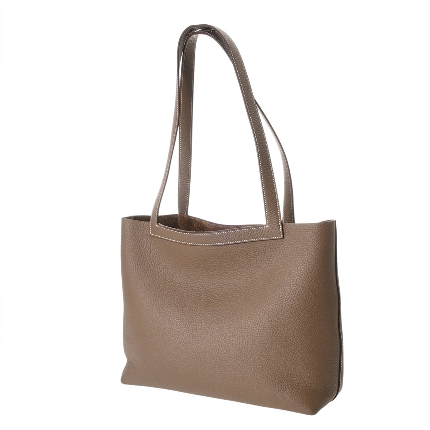 Hermes Etoupe Gray Taurillon Clemence Leather Tote Bag (Pre-Owned)