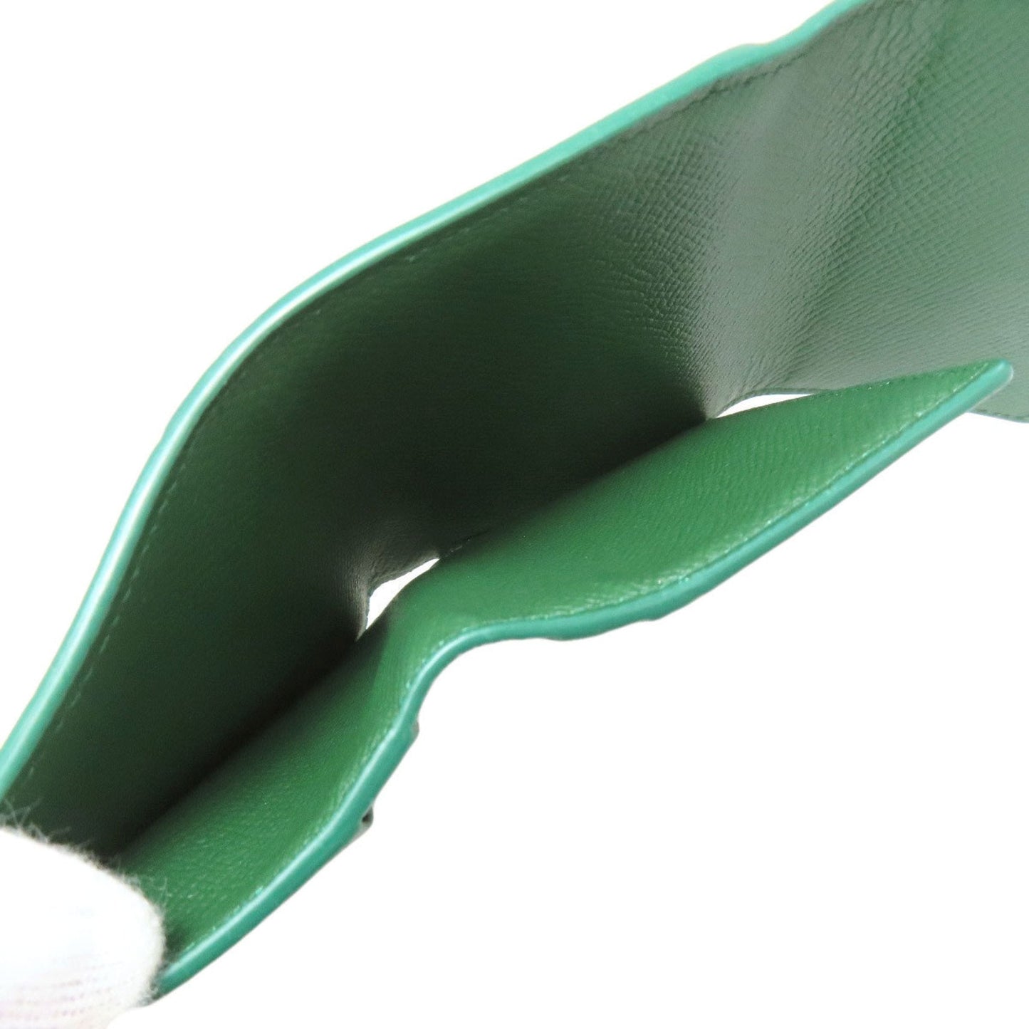 Salvatore Ferragamo Gancini Green Leather Wallet (Bi-Fold) (Pre-Owned)