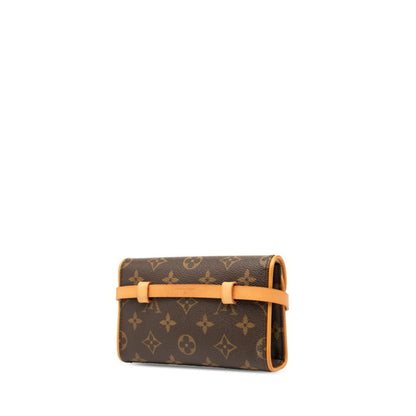 Louis Vuitton Brown Pvc Leather Pochette Sling Bag (Pre-Owned)