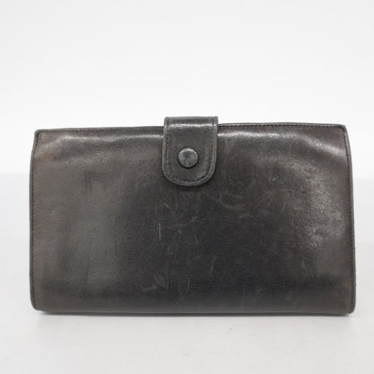 Chanel Black Leather Long Wallet (Bi-Fold) (Pre-Owned)