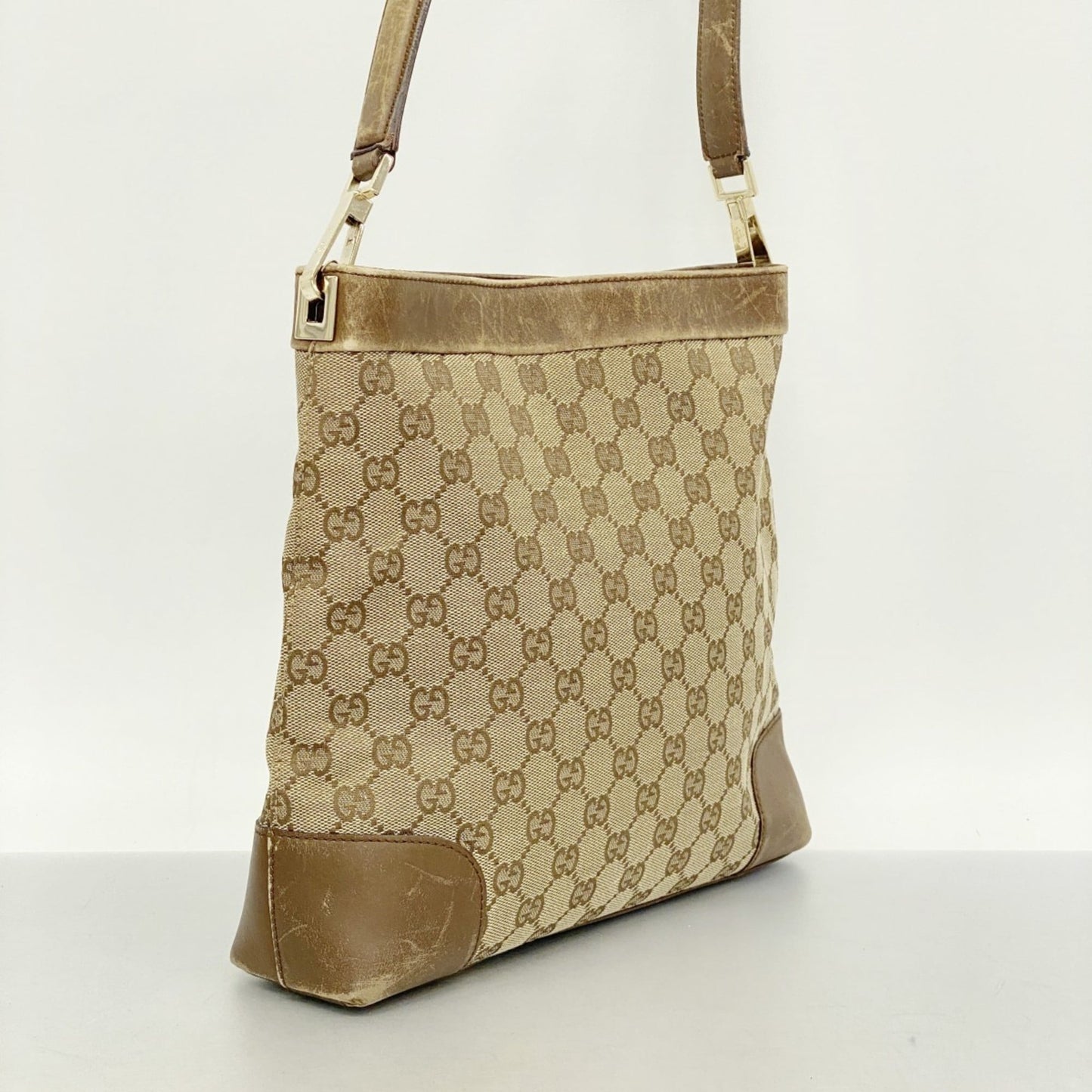 Gucci Brown Canvas Shoulder Bag (Pre-Owned)