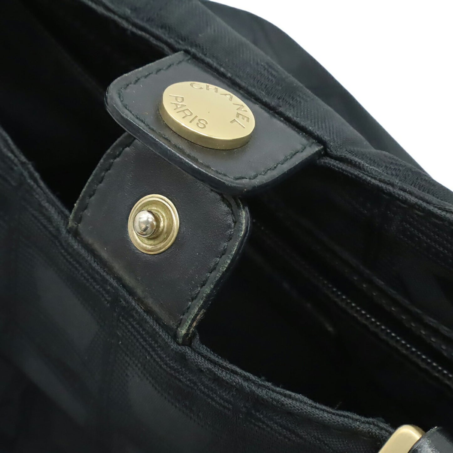 Chanel Black Nylon Handbag Shoulder Bag Tote Bag (Pre-Owned)