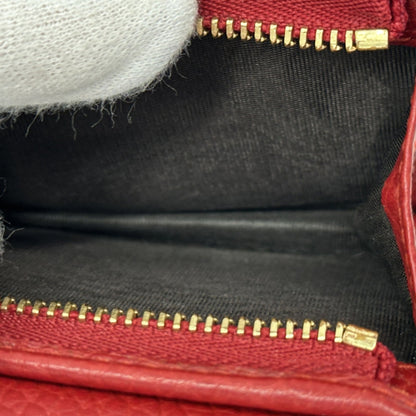 Gucci Red Color Leather Wallet (Bi-Fold) (Pre-Owned)