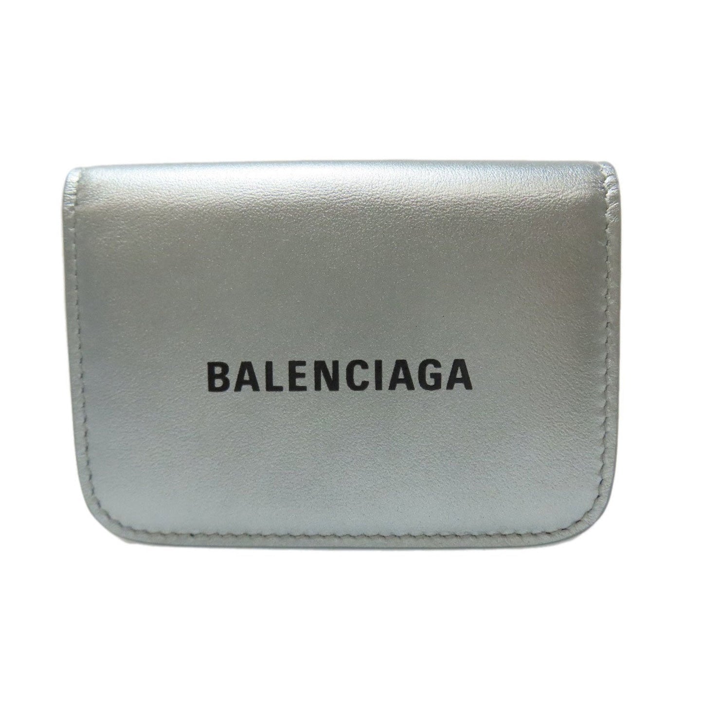 Balenciaga Silver Leather Wallet (Tri-Fold) (Pre-Owned)