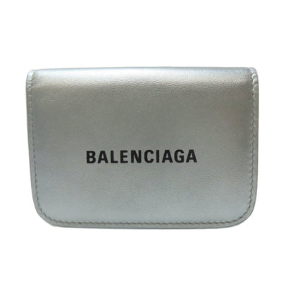 Balenciaga Silver Leather Wallet (Tri-Fold) (Pre-Owned)