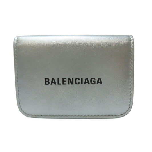 Balenciaga Silver Leather Wallet (Tri-Fold) (Pre-Owned)