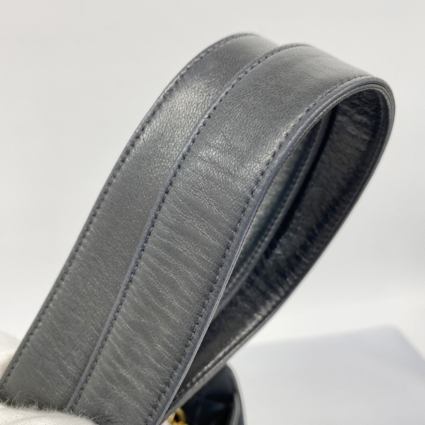 Chanel Black Leather Satin Tote Bag (Pre-Owned)