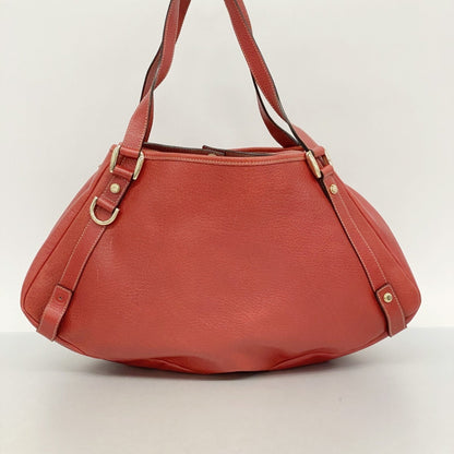Gucci Red Color Leather Tote Bag (Pre-Owned)