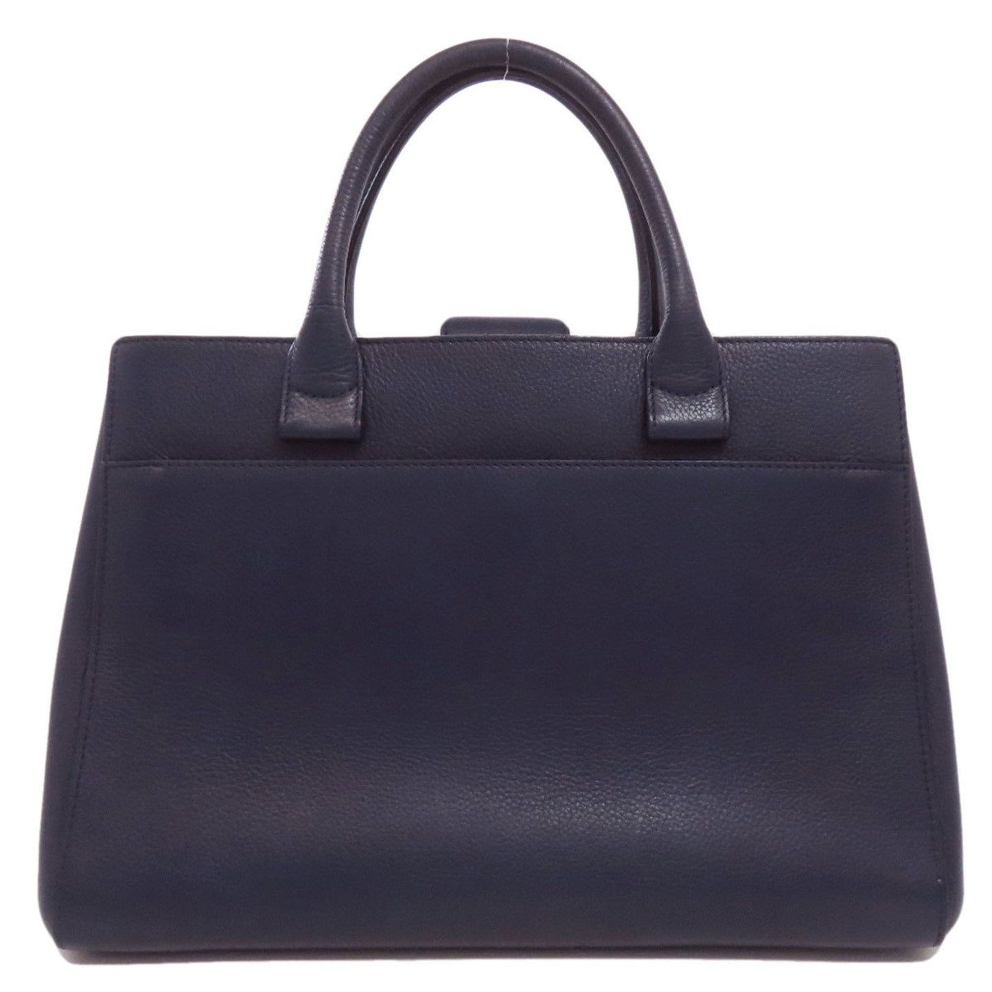 Chanel Navy Leather Tote Bag (Pre-Owned)