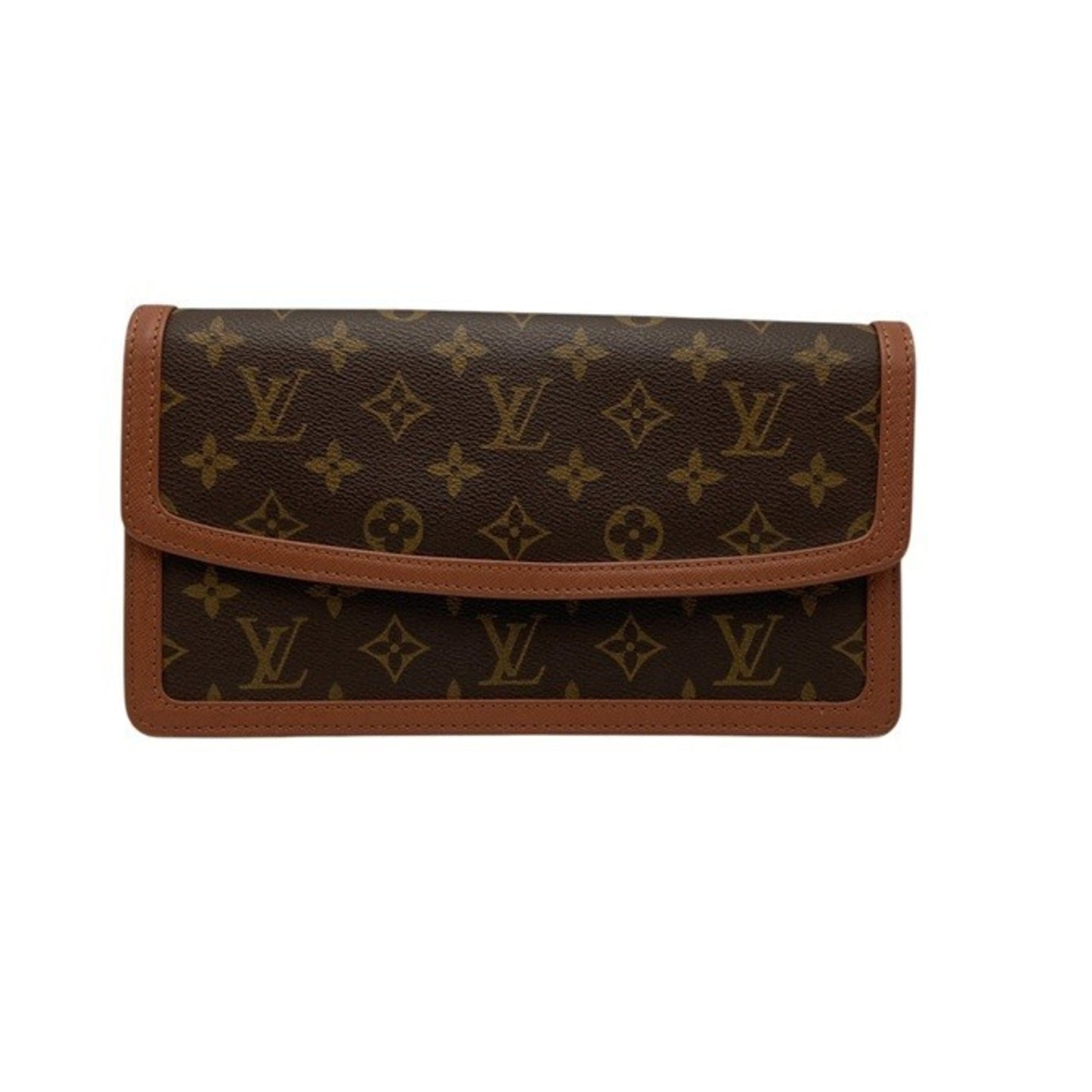 Louis Vuitton Brown Pvc Leather Clutch Bag Pochette (Pre-Owned)