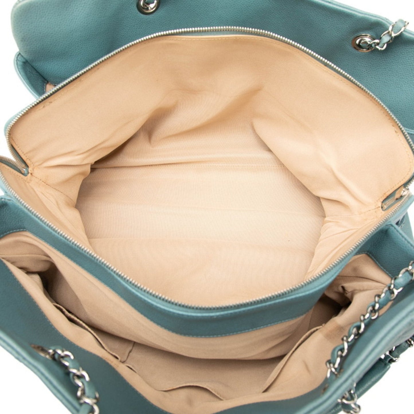 Chanel Light Blue Grained Calfskin Tote Bag (Pre-Owned)