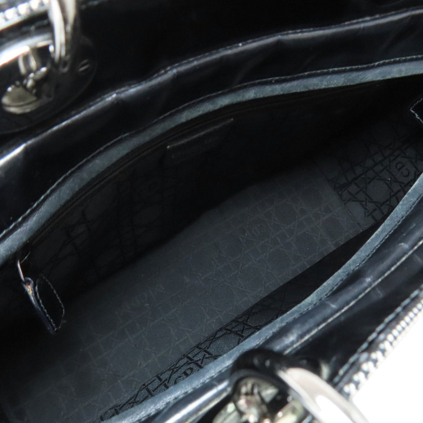 Christian Dior Lady Dior Black Canvas Tote Bag (Pre-Owned)