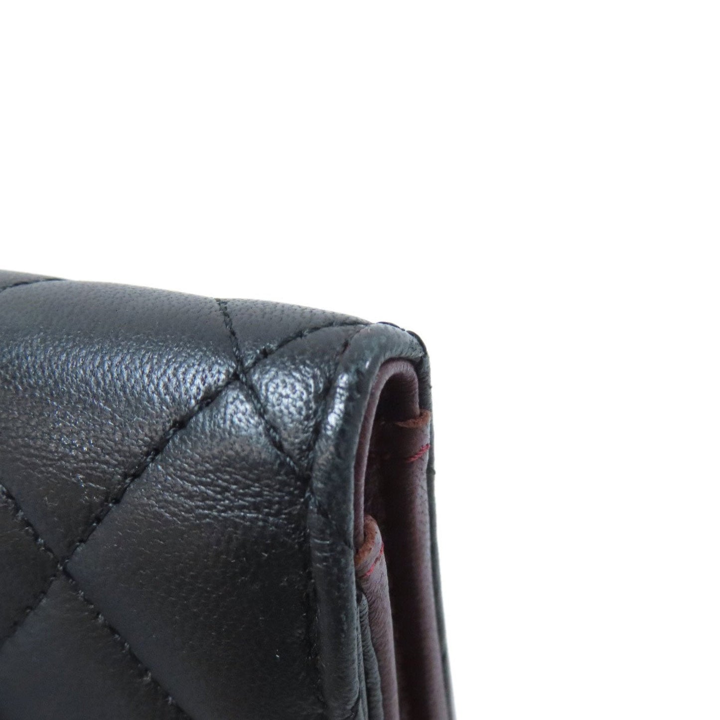 Chanel Matelasse Black Leather Wallet (Bi-Fold) (Pre-Owned)